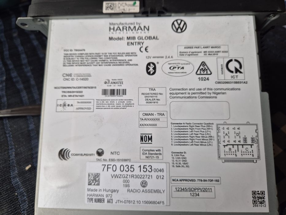 Radio VW Caddy Harman