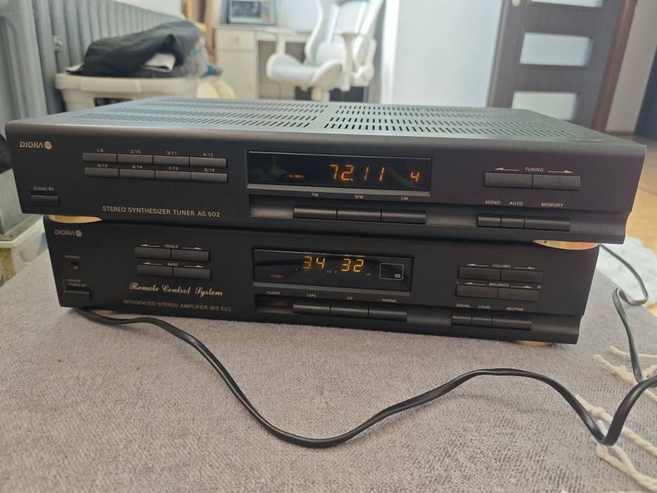 Zestaw sprzęt audio tuner  Diora AS 502 wzmacniacz Diora WS 502