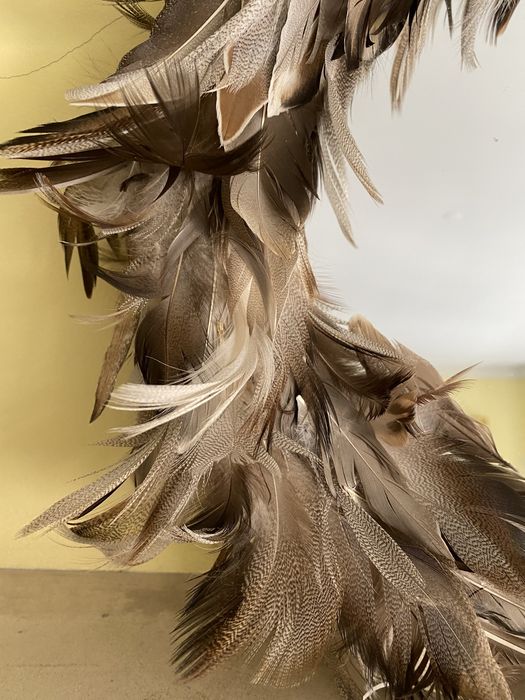 Round Mirror with Feathers64739686853891121