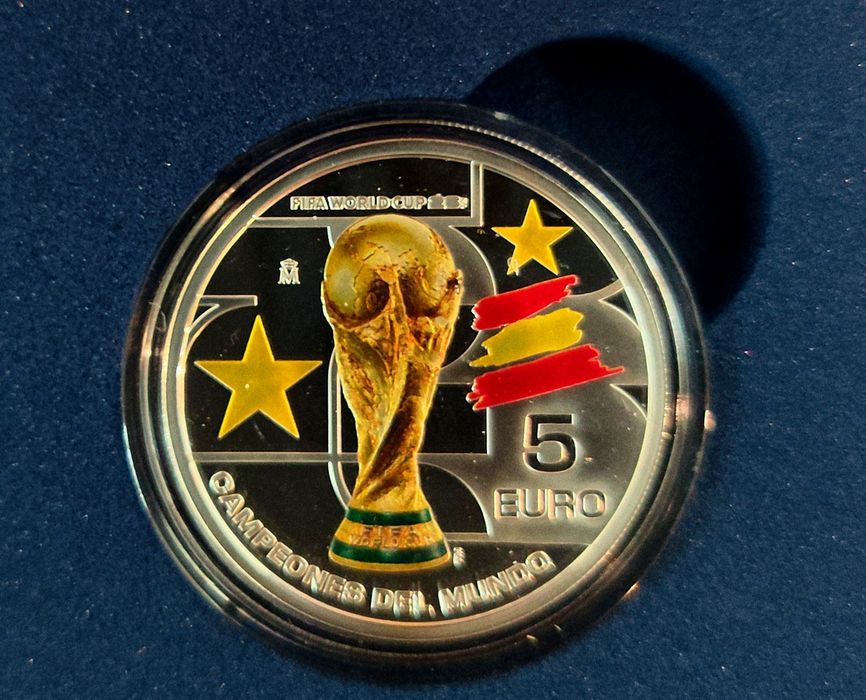 Moeda 5 Euros de Espanha do Campeonato do Mundo