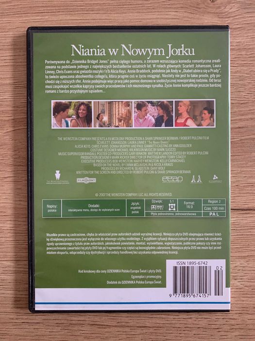 Niania w Nowym Jorku - płyta dvd. Scarlett Johansson