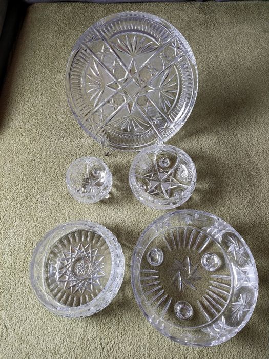 Kryształy zestaw 5 sztuk PRL (cześć 1)