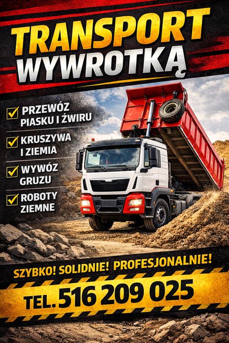 Transport ziema,dolomit,szlaka,piasek,kameń,wywóz gruzu
