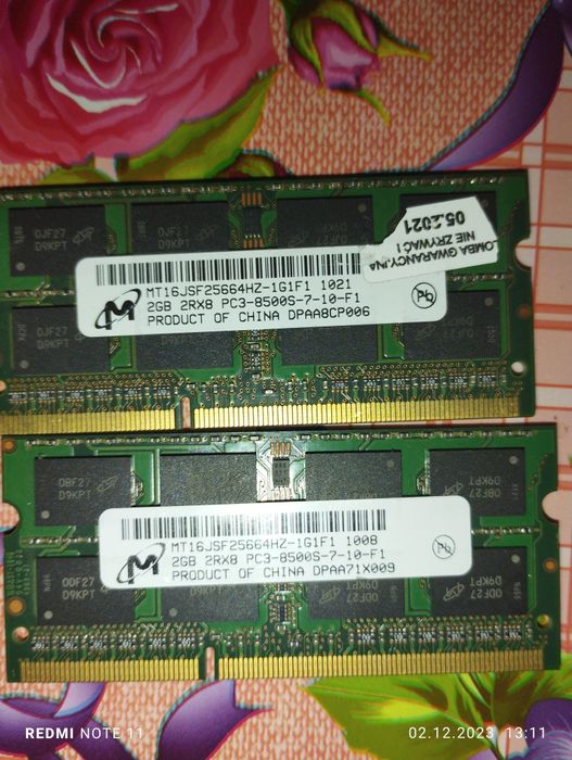 Продам оперативную память ноутбука ddr3 1333