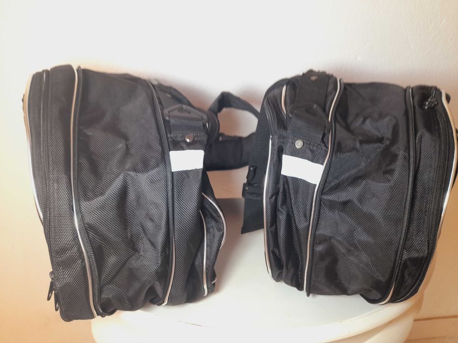 Malas Laterais Moto Tanked Racing Pretas - Como Novas!