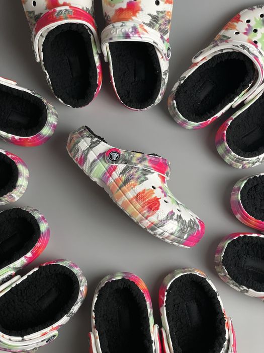 Тапочки, крокси Crocs Classic Lined Tie Dye Clog Оригінал! НОВІ