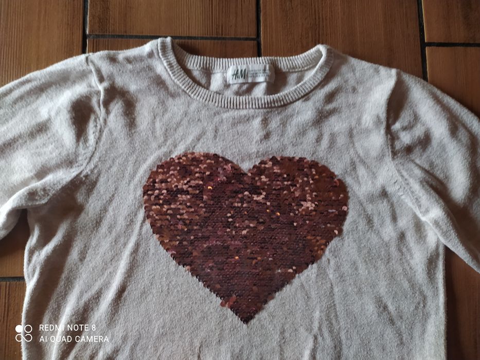 Sweter dziewczęcy H&M 122/128