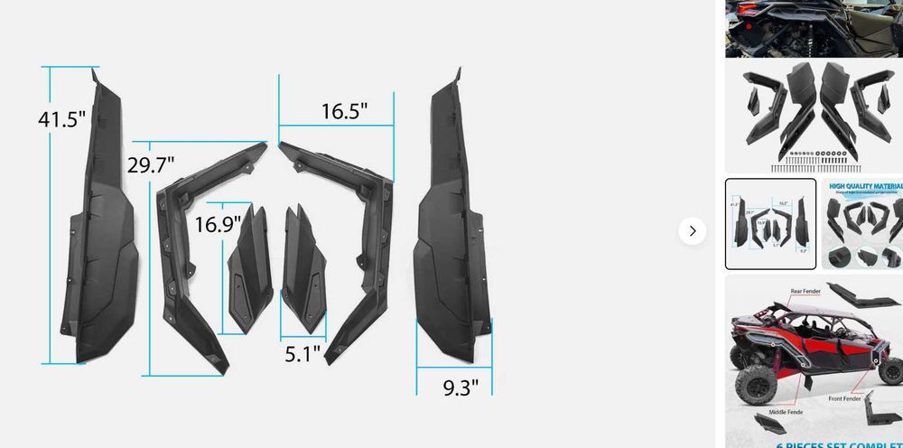 BPR Can-Am Maverick X3 MAX двері арки розширювачі