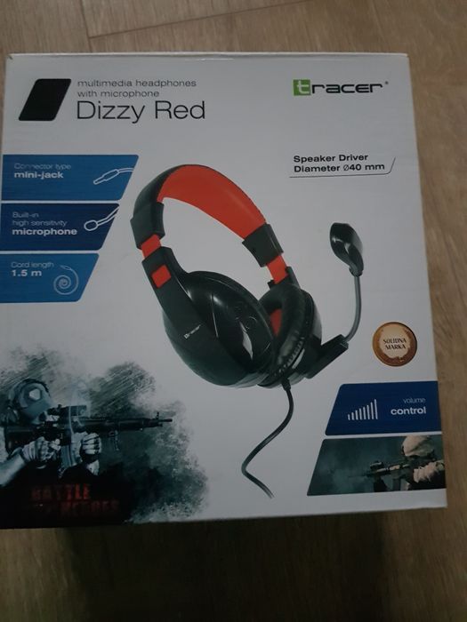 Słuchawki komputerowe do gier dizzy red tracker.