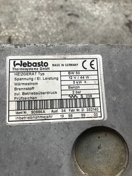 Webasto вебасто BMW БЕНЗИН Benzin.