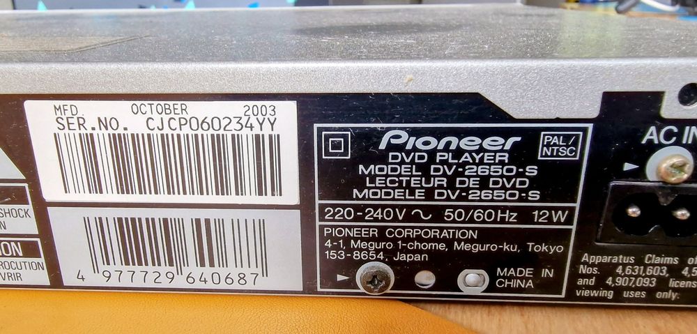 Odtwarzać Pioneer DV-2650