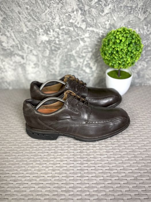 Clarks Structured туфли кроссовки 45-46 размер кожаные коричневые