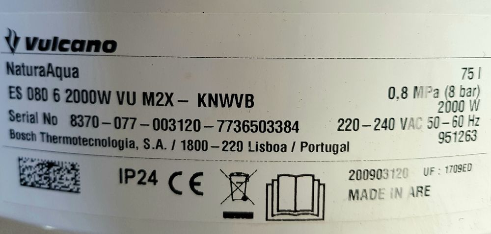 Peças termoacumulador