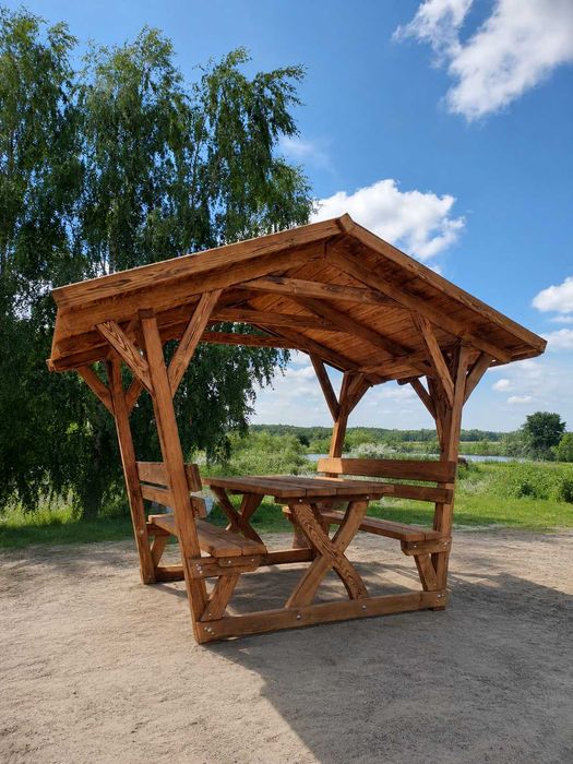 Zestaw mebli ogrodowych z zadaszeniem, zestaw piknikowy
