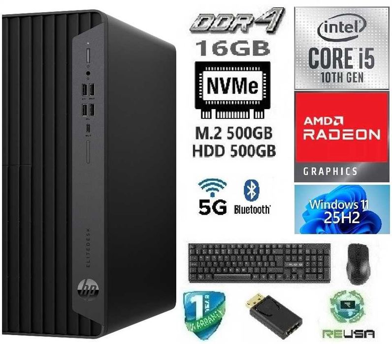 NF.76 Pç HP LowGamer 10ªG|i5-10400-4.3G|R5-430-2G-Dr5|16G|Nvme512+HD500|HDMI|5G+BT|W11