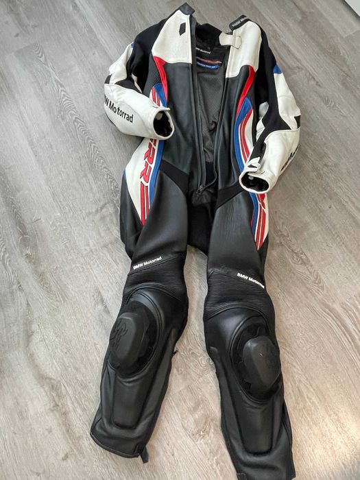 МотоКомбінезон BMW one-piece suit DoubleR (white / red / blue) 50 Size