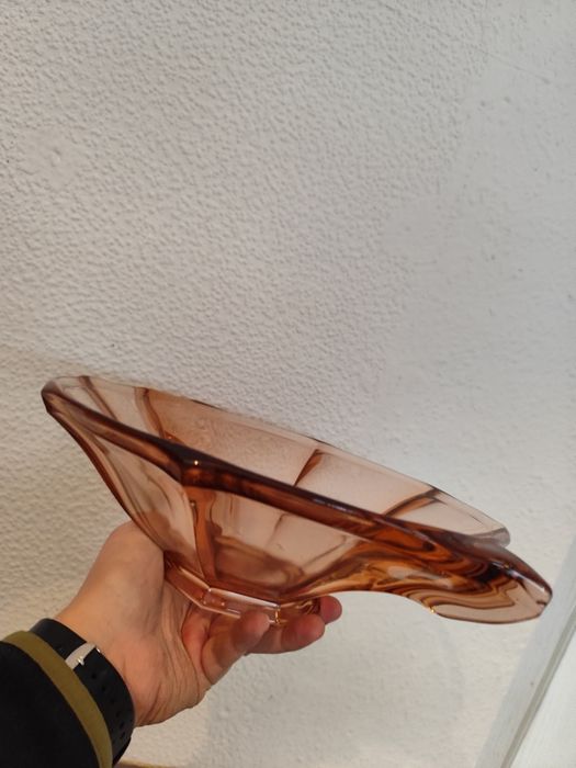 Rozalinowa patera talerz vintage retro prl