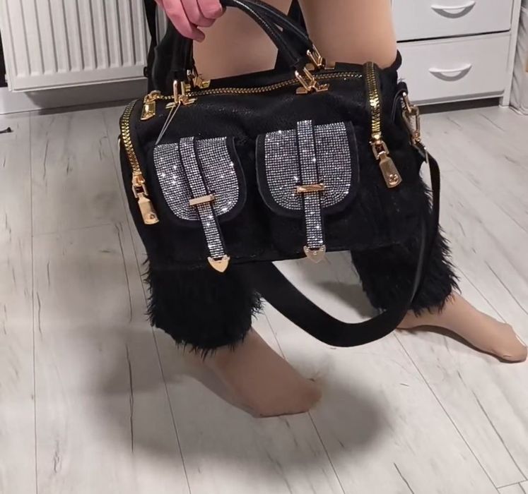 Torebka czarno srebrna