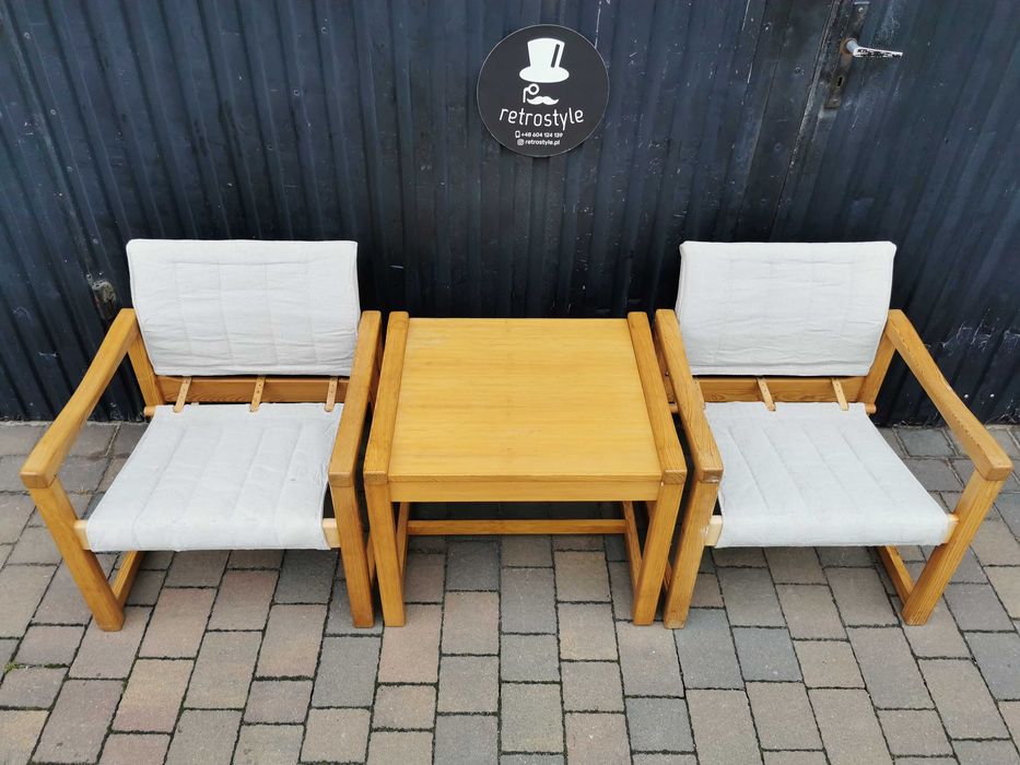 Stolik+ 2x fotel "Diana" proj. Karin Mobring dla IKEA, Szwecja '70