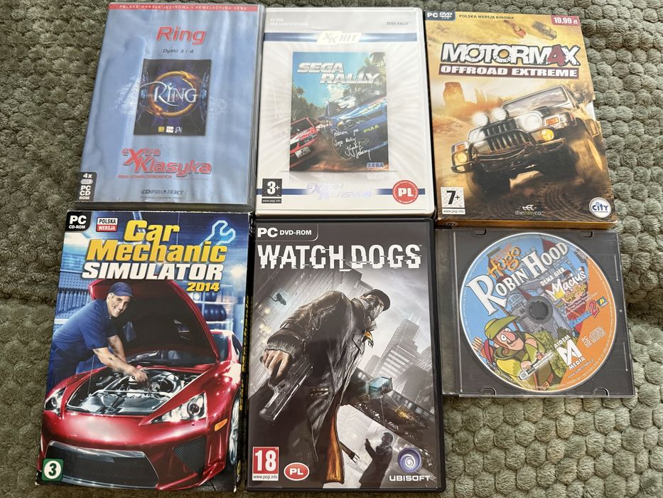 Zestaw gier PC - Sega Rally Watch Dogs Car Mechanic Simulator Ring
