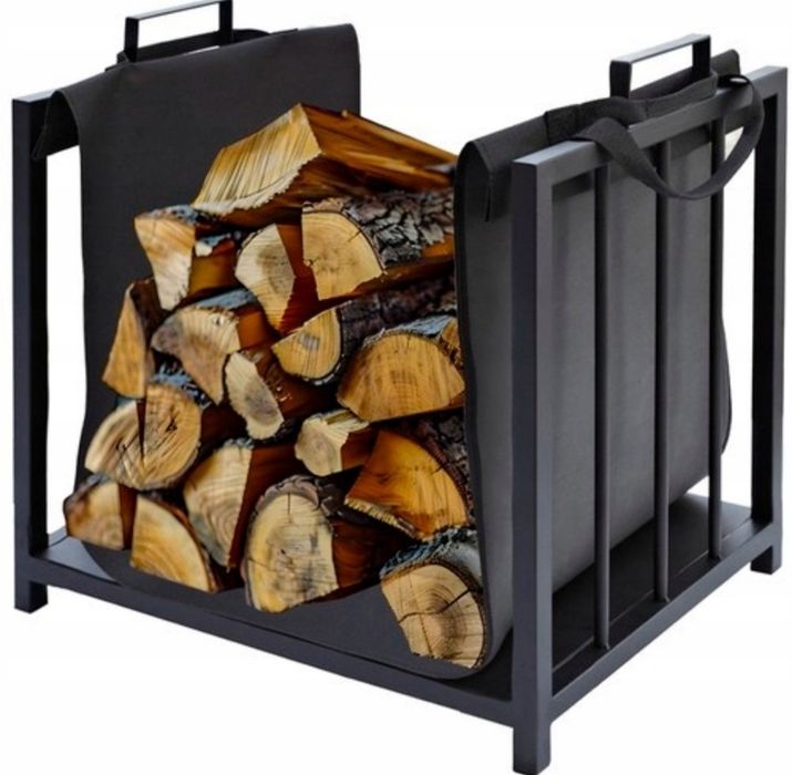 Stojak na Drewno Kominkowe Metalowy Organizer na Opał Praktyczny