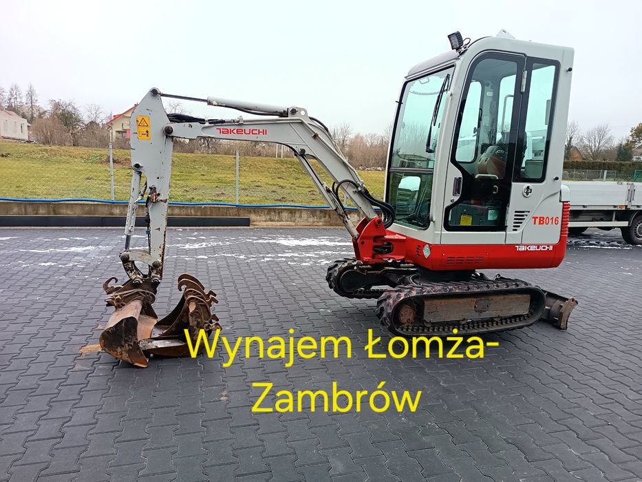 Wynajem minikoparki Takeuchi Tb016 Łomża Zambrów minikoparka