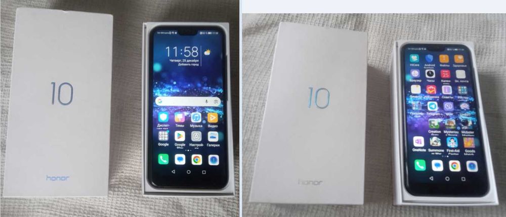 ПродамОфициальный телефон huawei Honor 10 col-l29BLACK 4\128gb комплек