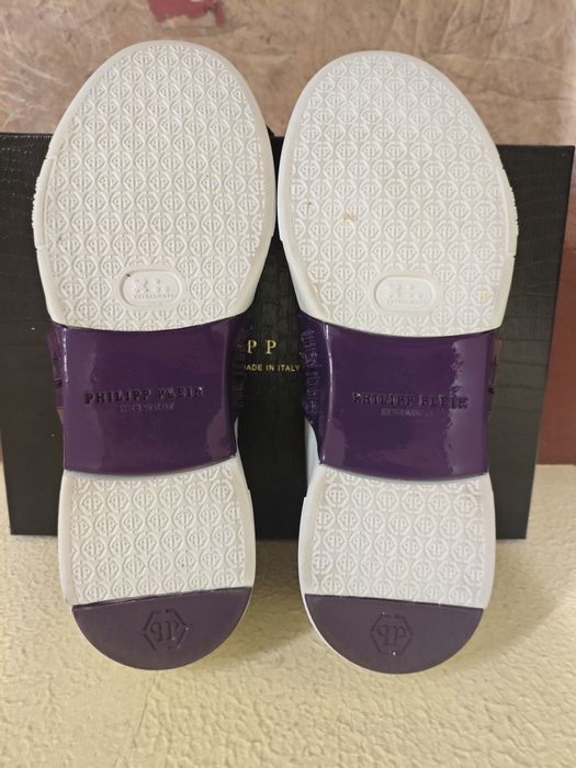 Шкіряні кросівки Philipp Plein Lo-Top Purple (оригінал)