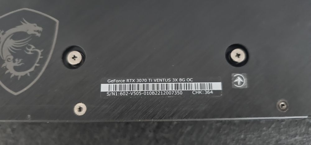 RTX 3070 Ti MSI Ventus 3X OC 8gb com caixa