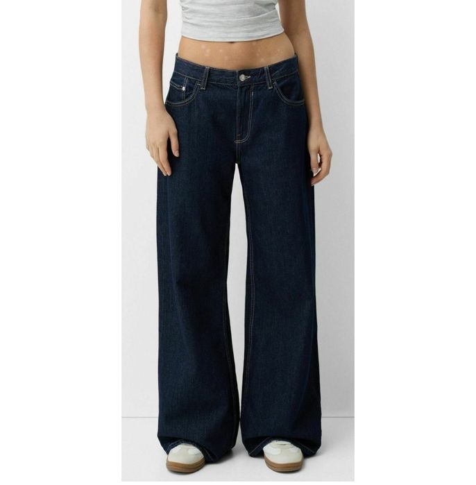 Dżinsy Bershka wide leg, relaxed