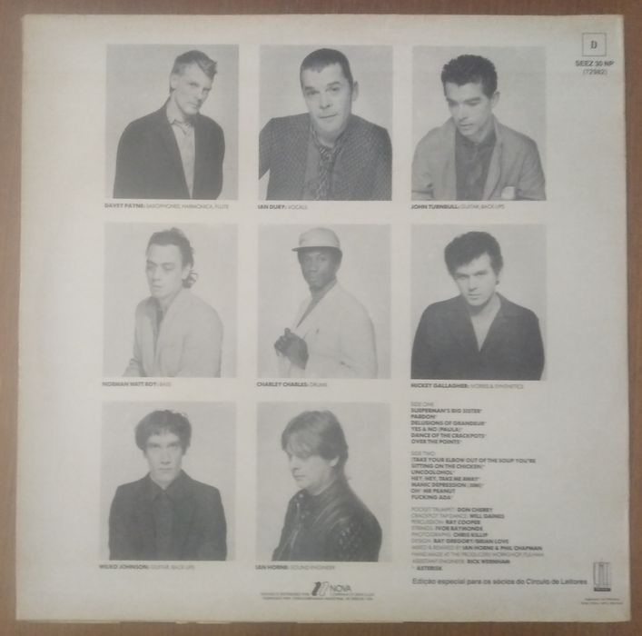 Ian Dury & The Blockheads disco de vinil "Laughter"