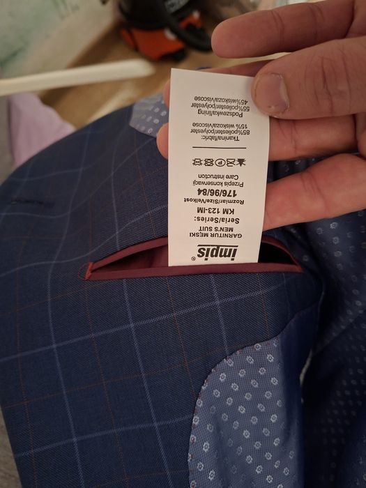 Garnitur męski slim komplet. Wzrost 176.