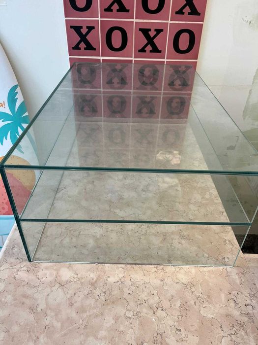 Expositor / expositor em vidro – 2 níveis – ideal para produtos