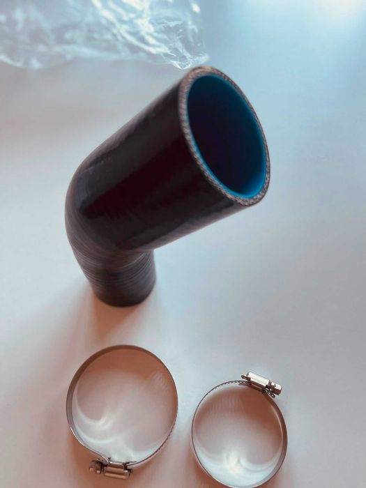 Tubagem / Tubo de Silicone Eplus+ 45º (Novo/Nunca Usado) + 2 Abraçadeiras Inox