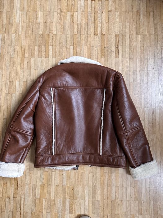 Вінтажна дублянка авіатор shearling італія