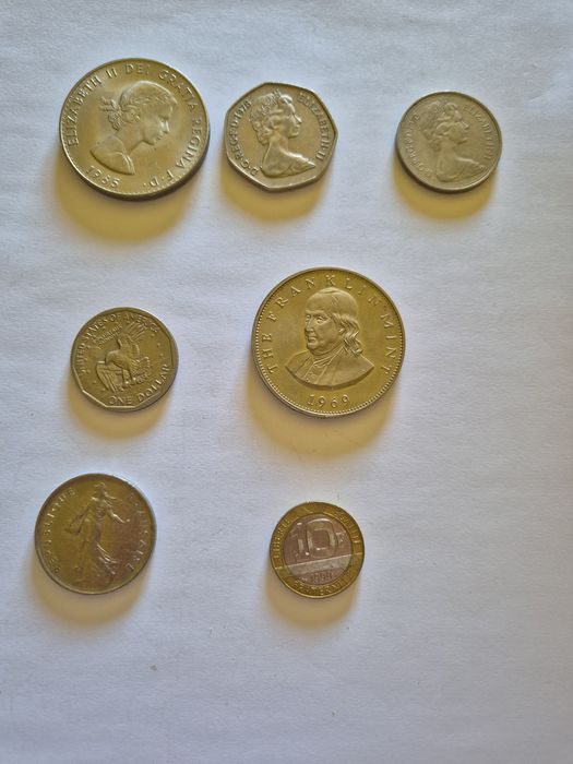 Numismática - lote de moedas antigas internacionais