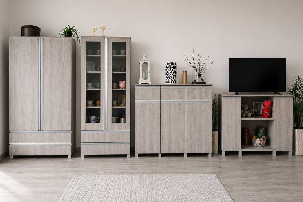 Komplet mebli do salonu / pokoju – dąb sonoma
