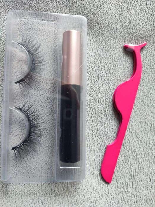 Zestaw Magnetyczne Rzęsy + PĘSETA + EYELINER