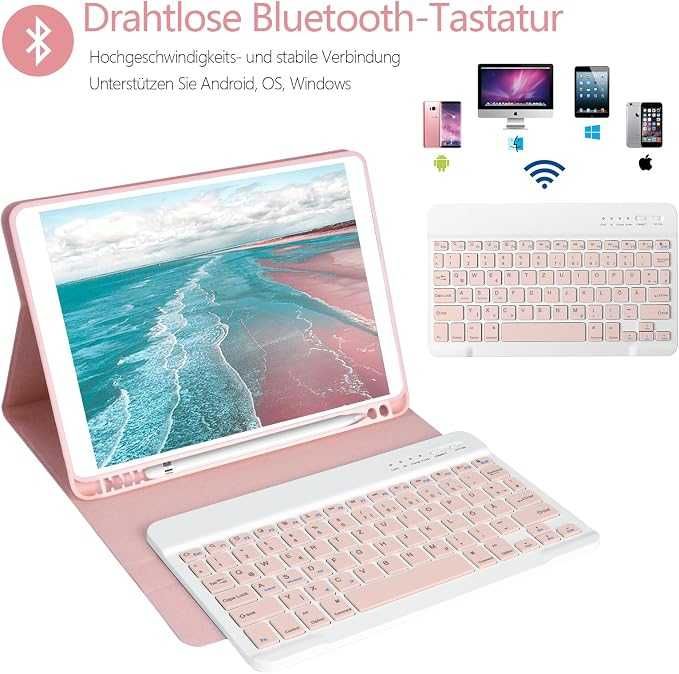 Etui z klawiaturą do iPada 9/8/7. generacji 2019-2021 Air 3 Gen 2019/Pro 10.5 2017 QWERTY