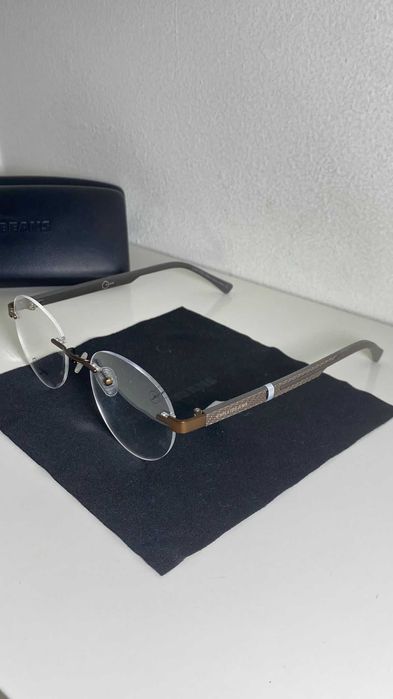 Óculos Chilli Beans Linha Vista Redondo Sem Aro Bronze Carbono LV.MT.0793 - Novo
