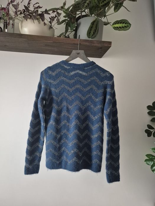 Sweter damski Vero Moda S lekki miękki morski połyskujący knitwear