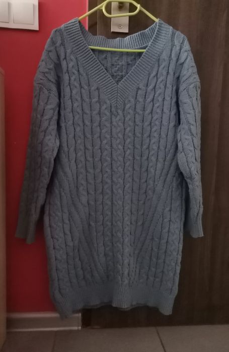 Sweter szaro niebieski