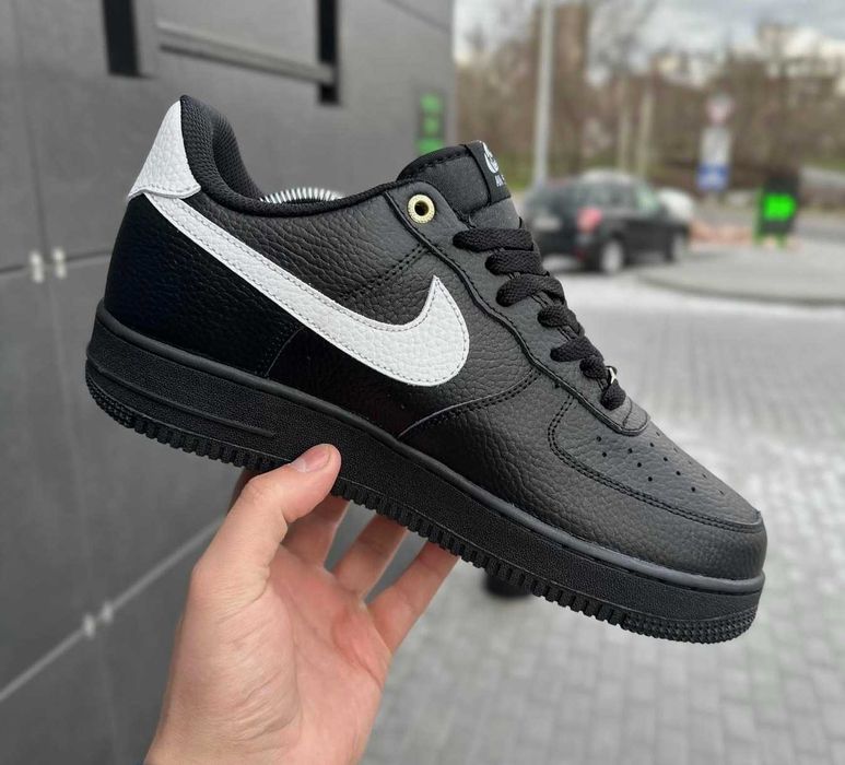 Кроссовки Найк мужские черные кожаные Nike натуральная кожа