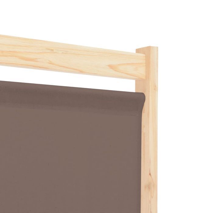 vidaXL Parawan 6-panelowy, brązowy, 240 x 170 x 4 cm, tkanina