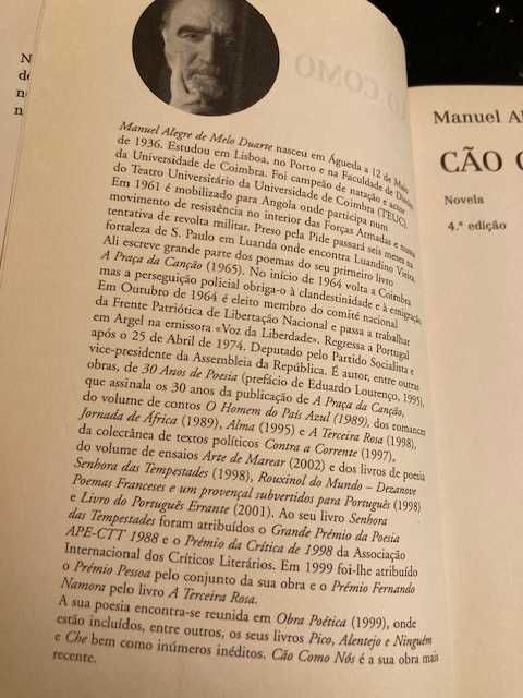 Livro Cão Como Nós de Manuel Alegre