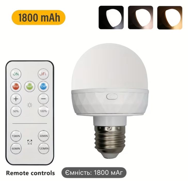 Лампочка Led з пультом