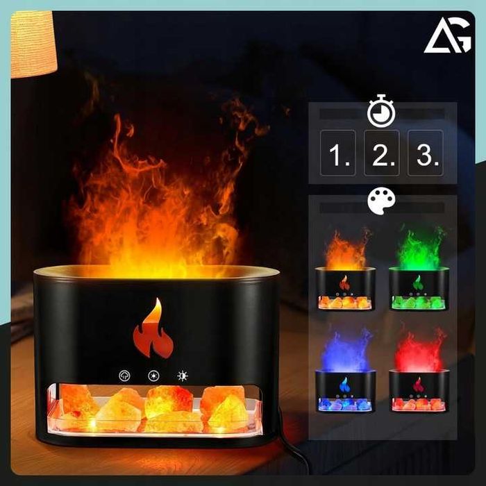 Nawilżacz Powietrza Kominek z Efektem Żywego Ognia LED NOWY