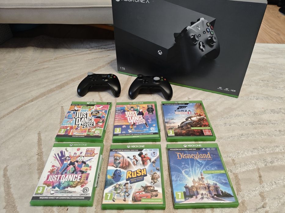 Wielki Zestaw Xbox One X 1TB | 2 Pady | BOX | KINECT v2 + Adapter + 6 Gier