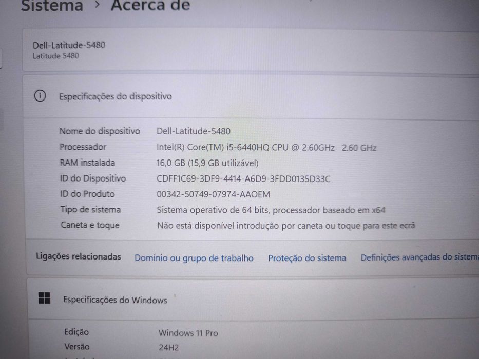 Dell Latitude 5480 i5 16GB ram 256GB ssd Full HD # bateria NOVA