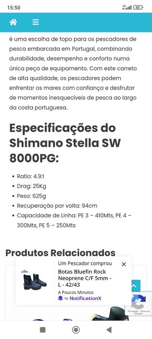 SHIMANO STELLA SW 8000PG (Topo de Gama)